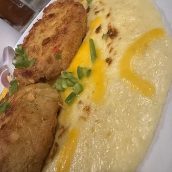 Sweet T's Southern Eatery - Salmon Cakes w/Grits - Soul Food Near Me - Montclair, New Jersey