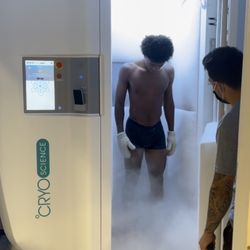 Restore Hyper Wellness - Israel coming out of Whole Body Cryotherapy