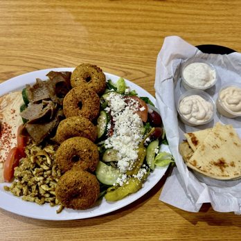 Grand Shawarma - The combo plate with the crispiest falafel ever - Mediterranean Near Me - Sun City, Arizona