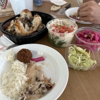 Zankou Chicken - Family Meal, Tahini Salad, Cabbage Salad, Rice, Falafel Single - Mediterranean Near Me - Granada Hills, California