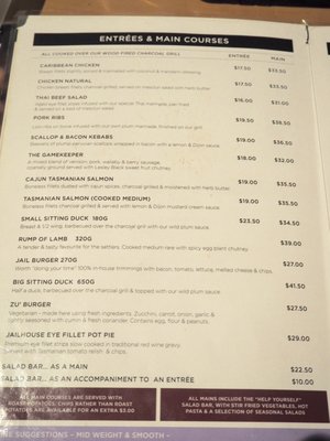 Menu photo 2 Jailhouse Grill Launceston, TAS Menu photo 2 Jailhouse Grill Launceston, TAS