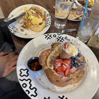 Hash Kitchen - hash fried chicken benedict and banana split french toast - Waffles Near Me - Salt Lake City, Utah Hash Kitchen - hash fried chicken benedict and banana split french toast - Waffles Near Me - Salt Lake City, Utah