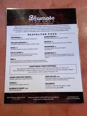 Menu photo 2 Sfumato Pizzeria Alton, IA Menu photo 2 Sfumato Pizzeria Alton, IA