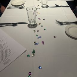We arrived to see birthday confetti on the table! We arrived to see birthday confetti on the table!