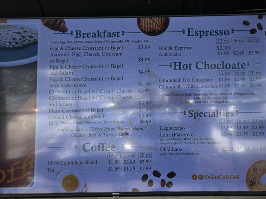 Menu photo 1 Delite Cafe and Deli Taylor Taylor, MI