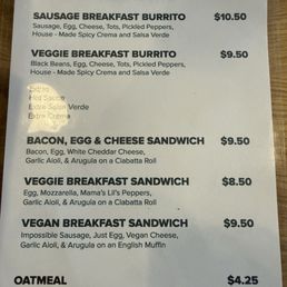 Food menu Food menu