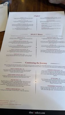 Menu photo 1 SELECT Restaurant - Greer Greer, SC Menu photo 1 SELECT Restaurant - Greer Greer, SC