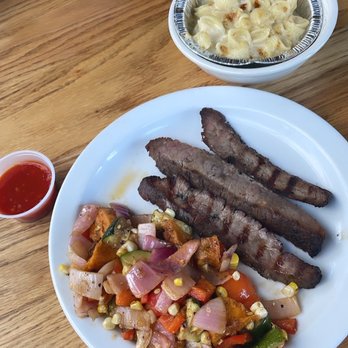 Greens & Grille - Angus Flank Steak, Grilled Vegetables, Mac & Cheese - Vegetarian Near Me - Orlando, Florida Greens & Grille - Angus Flank Steak, Grilled Vegetables, Mac & Cheese - Vegetarian Near Me - Orlando, Florida