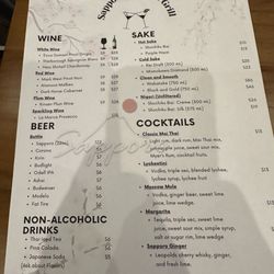 Alcohol menu