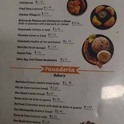Dulce Hogar Bakery - Menu appetizers and bakery items November 2025