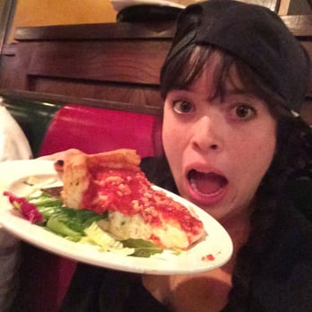 Giordano's - Selfie with my deep dish. I look scared because that's my 3rd one in a week... - Pizza Near Me - Chicago, Illinois