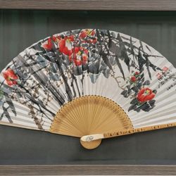 East West Art & Frame - Bamboo fan with Asian traditional painting