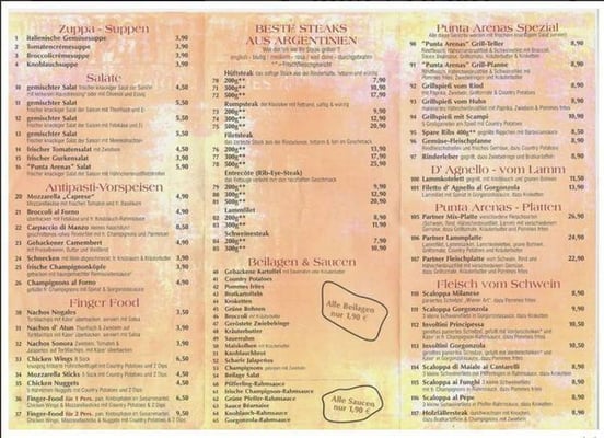 Menu photo 4 Punta Arenas Strausberg, BB