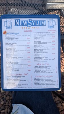 Menu photo 2 NewSylum Brewing Newtown, CT Menu photo 2 NewSylum Brewing Newtown, CT