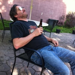 The Five O'Clock Lounge - Zuk enjoys the patio. And drinking alone.