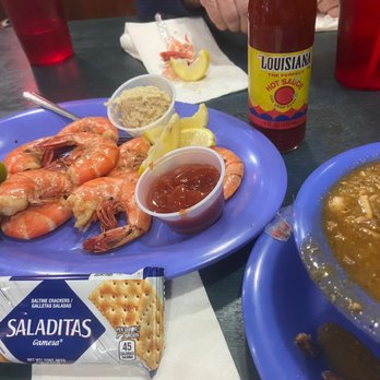 Capt Benny's - Peel and eat shrimp and the sausage gumbo. - Seafood Near Me - Houston, Texas Capt Benny's - Peel and eat shrimp and the sausage gumbo. - Seafood Near Me - Houston, Texas