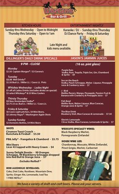 Menu photo 1 WiseGuys Bar and Grill Clinton, MI