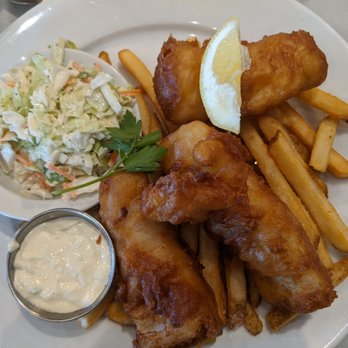 Walt's Wharf - Fish and chips with coleslaw - Seafood Near Me - Seal Beach, California Walt's Wharf - Fish and chips with coleslaw - Seafood Near Me - Seal Beach, California