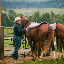 Greycliff Creek Ranch - Saddling up.