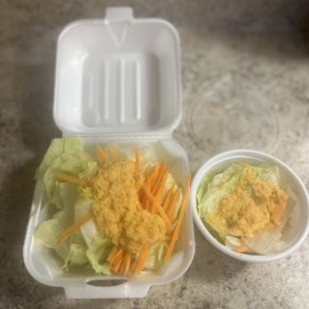Koko Grill - Salad.  Not sure why this salad also had a tiny salad but I paid 6$ for a salad and this is what they gave me. - Japanese Near Me - Saint Louis, Missouri