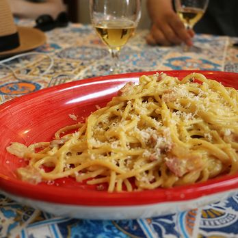 Trattoria dei Cartari - Pasta Carbonara! YUM! - Fruits & Veggies Near Me - Amalfi, SA Trattoria dei Cartari - Pasta Carbonara! YUM! - Fruits & Veggies Near Me - Amalfi, SA