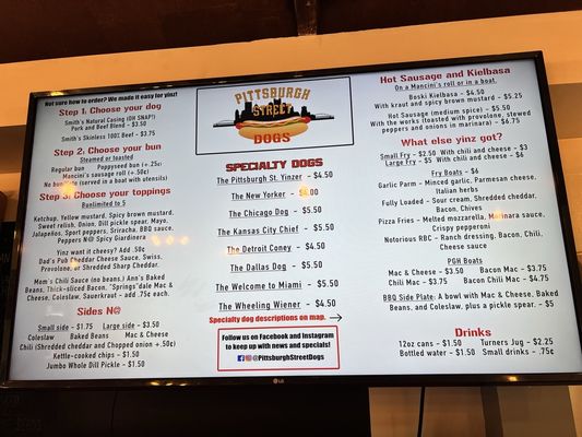 Menu photo 6 Pittsburgh Street Dogs Springdale, PA