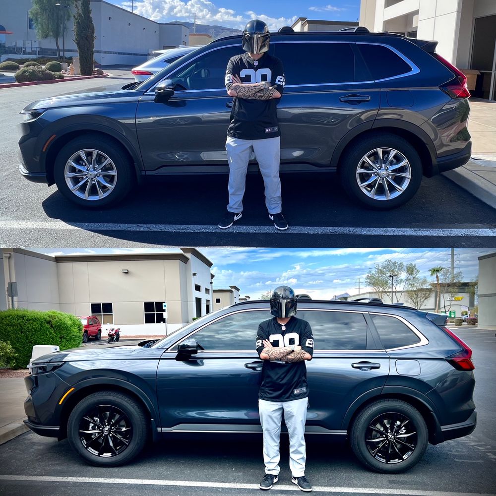 Before and after. Gloss black. Thank you Mywheelguy! Before and after. Gloss black. Thank you Mywheelguy!