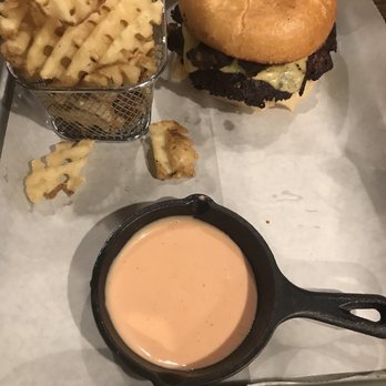 Backdoor BRGR - Grumpy Claire with Sour Cream and Onion fries. - Burgers Near Me - Provo, Utah