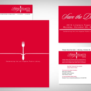 Think Pig Design - Literary Feasts, a fundraiser by Library Foundation of Los Angeles. We designed the letterhead and postcard. - Web Design Near Me Think Pig Design - Literary Feasts, a fundraiser by Library Foundation of Los Angeles. We designed the letterhead and postcard. - Web Design Near Me