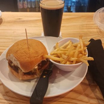 OHSO Brewery - The OHSO brisket sandwich with fries and a Lost Viking Ale - Brewpubs Near Me - Surprise, Arizona OHSO Brewery - The OHSO brisket sandwich with fries and a Lost Viking Ale - Brewpubs Near Me - Surprise, Arizona