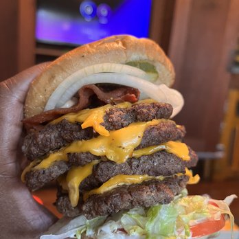 Fat Boy's Roadside Eats - Double Dbl Bacon Cheeseburger not just big but amazing taste. - Barbeque Near Me - Ooltewah, Tennessee Fat Boy's Roadside Eats - Double Dbl Bacon Cheeseburger not just big but amazing taste. - Barbeque Near Me - Ooltewah, Tennessee