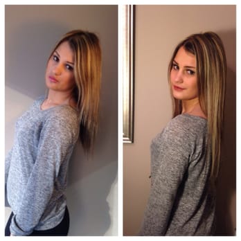 Universal Top Beauty - Hot fusion method, lasts up to 6 months. 100% human Remy hair extensions. Before and after picture. - Hair Extensions Near Me - Concord, Ontario Universal Top Beauty - Hot fusion method, lasts up to 6 months. 100% human Remy hair extensions. Before and after picture. - Hair Extensions Near Me - Concord, Ontario