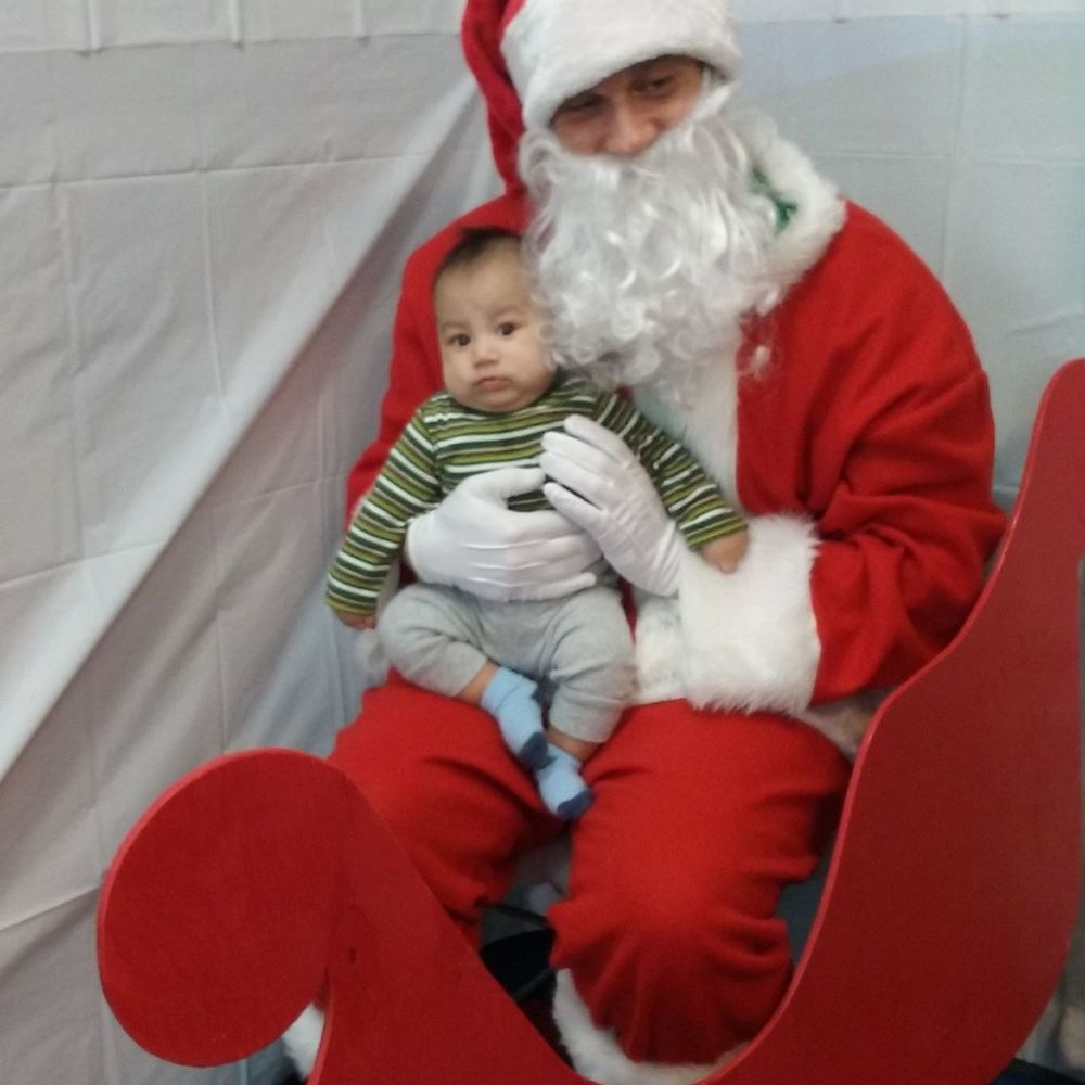 My son at 4 months old at the MyGym Holiday party!