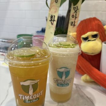 Timeout Tea Club - Mango iced tea and lime, jazz iced tea - Bubble Tea Near Me - San Fernando Valley, California