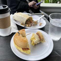 Telvet Coffee - Telvet Burrito, Chai Latte, Bagel Sandwich