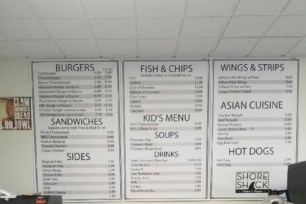 Menu photo 3 Shore Shack Ocean Shores, WA