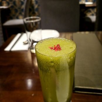 Bar Moga - Dress Up For the Night. $19. Excellent matcha and coffee gin cocktail with a light sweetness from white chocolate - Cocktail Bars Near Me - New York, New York
