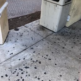 The floor conditions outside the store are unsanitary. The floor conditions outside the store are unsanitary.