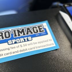 Pro Image Sports - Cash accepted. Card transaction surcharge 50¢.