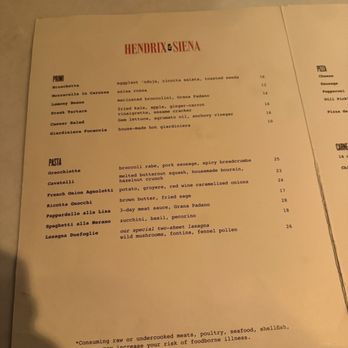 Hendrix & Siena - Menu - Italian Near Me - Hopkins, Minnesota