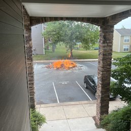 This was in my parking lot. My car was parked right beside the black car. It burned for an hour. Smoke engulfed the units. It smelled so bad
