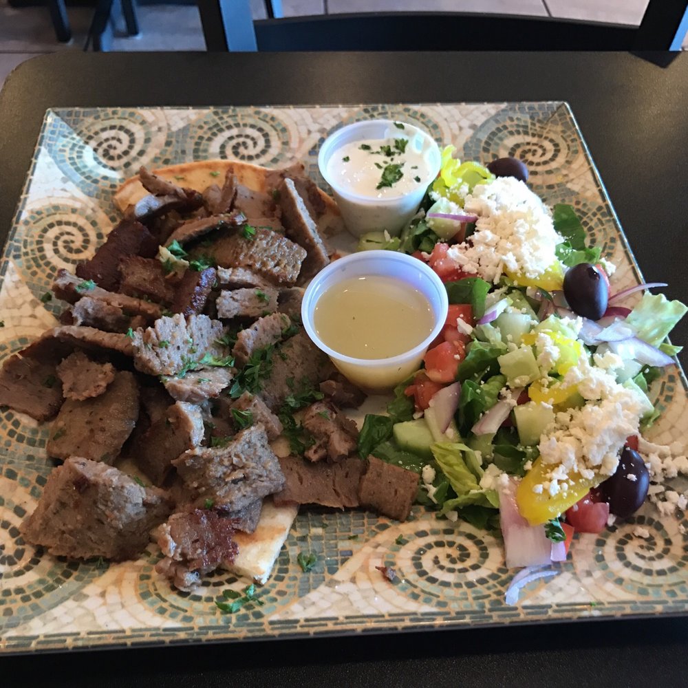 Lebanese Kitchen - Gyro entrée plate. Too much for one! Great for sharing tho - Lebanese Near Me - Fairfax, Virginia