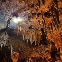 Crystal Cave - Our guide pointing out different details that made all the difference! I knew what to look for.