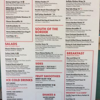 Beach Bar & Grill - Kitchen menu. Breakfast until 10:30am. - Salad Near Me - Las Vegas, Nevada