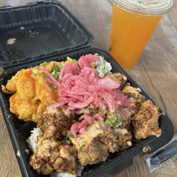 FAKA’S Island Grill - 2 item plate with Cheehoo Teri Karaage and Shrimp - Hawaiian Near Me - Torrance, California FAKA’S Island Grill - 2 item plate with Cheehoo Teri Karaage and Shrimp - Hawaiian Near Me - Torrance, California