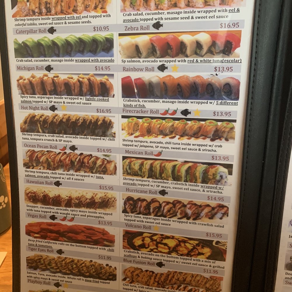 Sushi menu Sushi menu