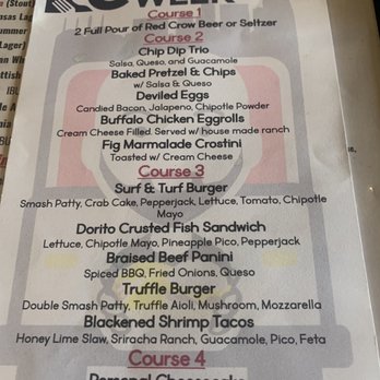 Red Crow Brewing Company - Menu for restaurant week - Breweries Near Me - Olathe, Kansas