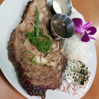 Guieb Cafe - $15 Prime Rib plate includes rice and Imitation crab salad - New American Near Me - Honolulu, Hawaii Guieb Cafe - $15 Prime Rib plate includes rice and Imitation crab salad - New American Near Me - Honolulu, Hawaii