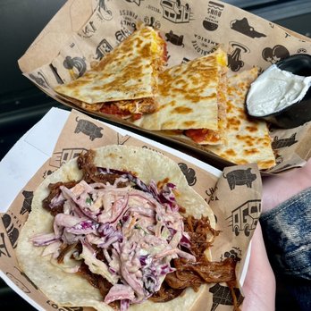 Tin Kitchen Catering - BBQ Beef Brisket Taco & Chipotle Quesadilla - Caterers Near Me