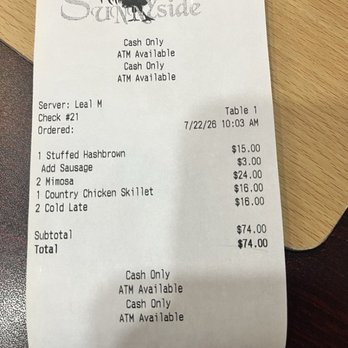 Sunnyside - The bill was reasonable. - Coffee & Tea Near Me - Boyne City, Michigan Sunnyside - The bill was reasonable. - Coffee & Tea Near Me - Boyne City, Michigan